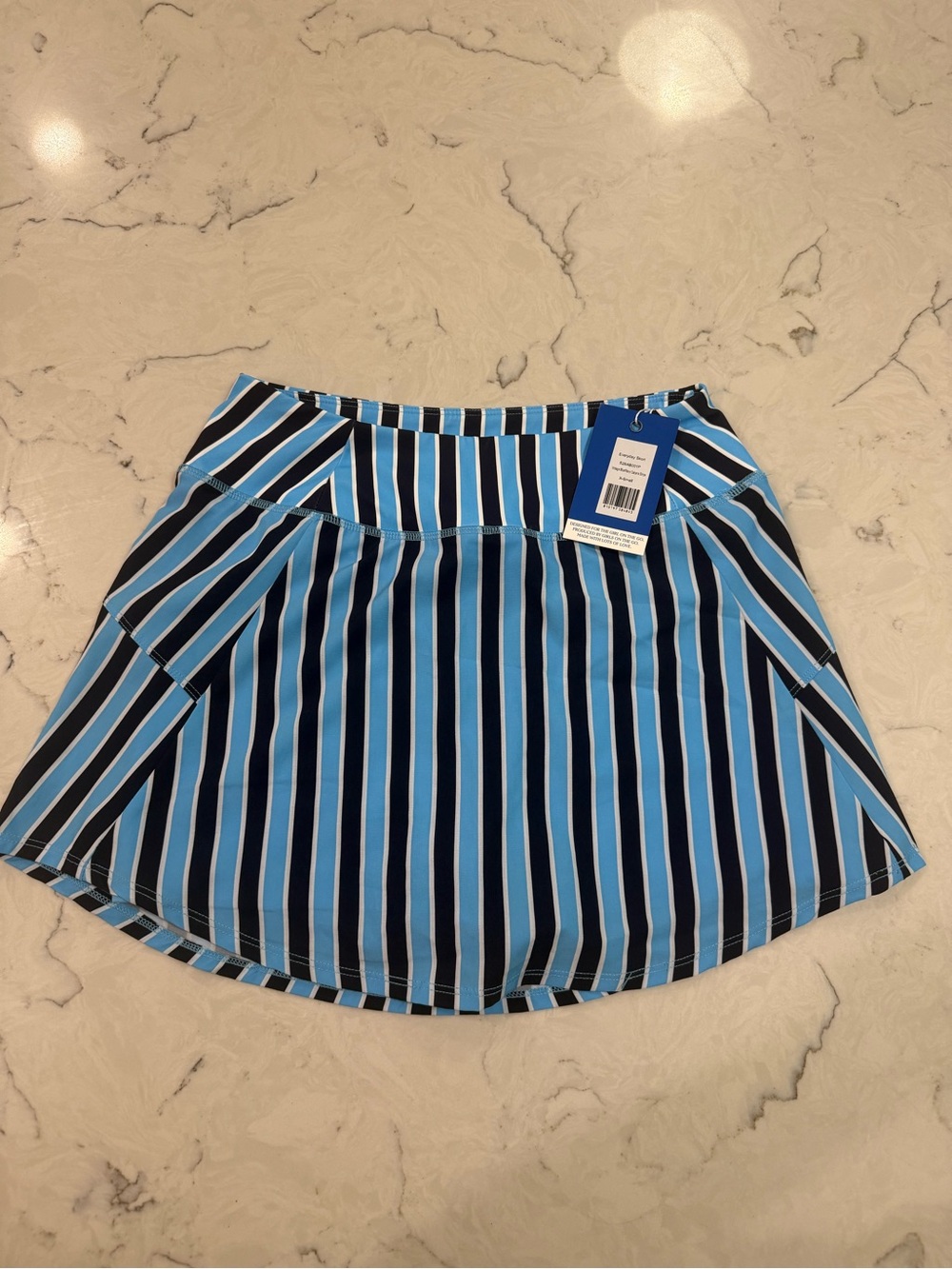 NWT Addison Bay Blue & Navy Striped Circle Skirt - XS